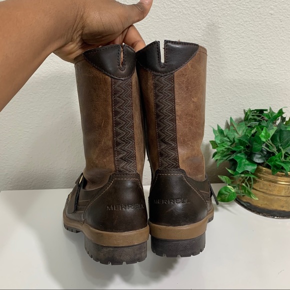 MERRELL Emery Buckle Boot Distressed Leather - Picture 4 of 8